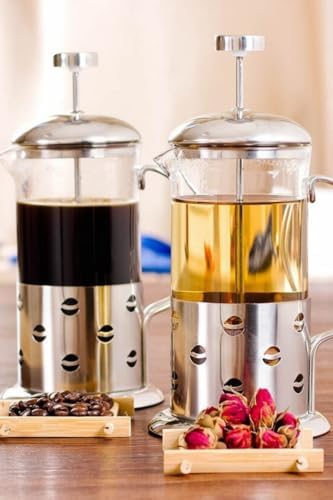 SODEF 2-Pack 12 oz (350ml) Stainless Steel and Glass French Press Coffee Makers - quality Design with Stainless Steel Frame - appropriate for Brewing Coffee and Herbal Tea by Unknown