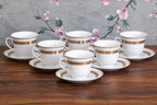 Porcelain Tea Set - White and Gold Rope Design, 12 Piece Set - Image 5