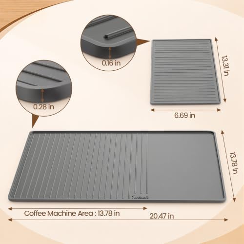 NOTSEK 2 in 1 Coffee Bar Mat for Breville/Ninja Espresso Machine Countertop - Image 3