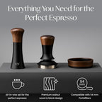Espresso Accessories Kit for 54mm Portafilter – Premium Matching Barista Tools Set with Durable Aluminum and Real Walnut Wood – Espresso Tamper, WDT Tool and Magnetic Dosing Funnel – Black & Walnut - Image 7
