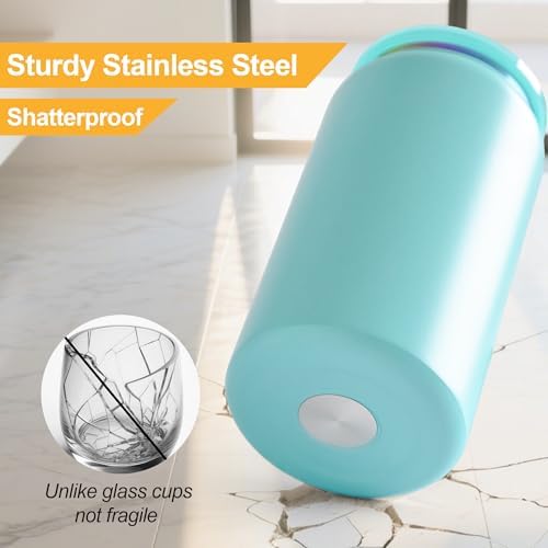 Stainless Steel Cups with Lids and Straws, 16 oz, 6 Pcs, Matte-Color - Image 2