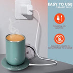 Self Stirring Coffee Mug - 10 Oz No Batteries Smart Dual Function 3 Temperature Levels Control to Stir & Heat Beverages - Powerful 12V Electric Cup in a Gift Box (Green) - Image 4