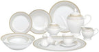 Lorren Home Trends 57-Piece Porcelain Dinnerware Set, Alina-GD, Service for 8 by LorrenHomeTrends