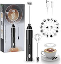 Milk Frother Handheld, 3-Speed USB Rechargeable Electric Coffee Milk Frother, Foam Maker for Latte Cappuccino, Double Whisk Drink Mixer for Frappe Hot Chocolate Cream & Bulletproof Coffee by Unknown