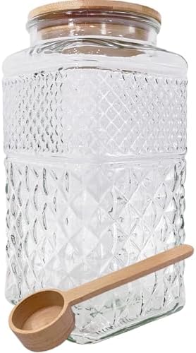 1 Gallon Large Glass Jar Airtight Lid Spoon Vintage Glass Storage Jars by Viovian