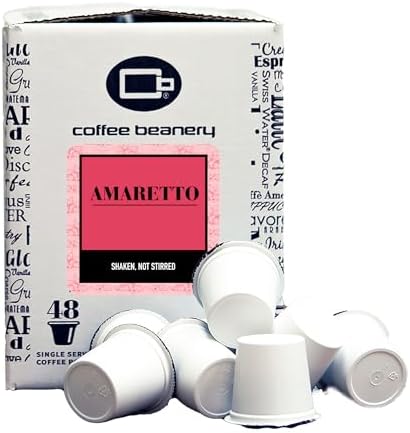 Coffee Beanery Amaretto Single Serve Coffee Pods | 48ct | 100% Specialty Arabica Coffee | Gourmet Flavored Coffee by CoffeeBeanery