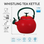 Whistling Tea Kettle for Stove Top Enamel on Steel Teakettle, Supreme Housewares Apple Design Teapot Water Kettle Cute Kitchen Accessories Teteras (1.6 Quart, Apple) - Image 5