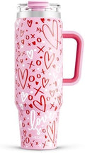 Meoky 40 oz Tumbler with Handle and Straw, Insulated Tumbler with Lid and Straw, Stainless Steel Travel Mug, Keeps Cold for 34 Hours, 100% Leak Proof, Fits in Car Cup Holder (Fancy) by MEOKY