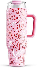 Meoky 40 oz Tumbler with Handle and Straw, Insulated Tumbler with Lid and Straw, Stainless Steel Travel Mug, Keeps Cold for 34 Hours, 100% Leak Proof, Fits in Car Cup Holder (Fancy) by MEOKY
