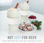 Host Freeze, Frozen Mugs, Freezable Pint Set, Beer Keep Your Drinks Cold, Double Walled Insulated Glasses, Tumbler for Iced Coffee, 16oz, Set of 2, Marble - Image 6