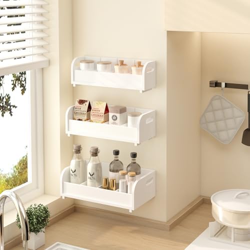 3-Tier Bamboo Tea Box Rack with Removable Dividers, Wall Mount Large Capacity for Pantry Drawer Cabinet Kitchen Office Coffee StationTea Bag Organizer, Stackable Tea Holder for Countertop, White - Image 3