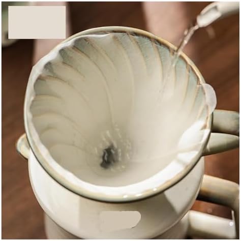 Hand Brewed Sharing Pot Funnel Dripper Tools,Ceramic Coffee Filter Cup Reusable Filters Coffee Maker(Blue filter cup) - Image 4