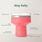 REDUCE Saltini 16oz Margarita Tumbler - Insulated Cocktail Glass with Lid - Image 3