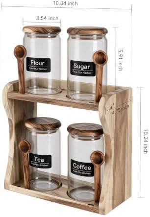 4-Pack 23 fl oz Wide Mouth Mason Jars w/Acacia Wood Rack - Image 2