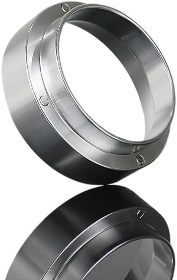 Coffee Dosing Ring Magnetic Espresso Intelligent Funnel 51mm 53mm 54mm 58mm Compatible with Delonghi Breville Portafilter Barista Tools(58MM silver) by Unknown