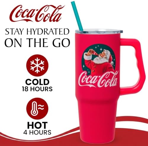 Silver Buffalo Coca-Cola Vintage Santa Stainless Steel Tumbler, 30oz - Image 2