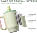 BABLOV Insulated Coffee Tumbler with Straw 23oz Travel Coffee Cup Green - Image 5