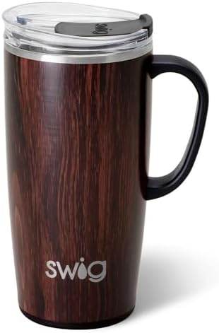Swig Life 22oz Insulated Travel Mug with Handle & Lid, Bourbon Barrel by SwigLife