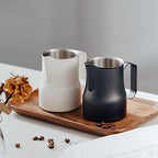 Gravy Boat Stainless Steel Frothing Coffee Cup Milk Pot Espresso Cups Latte Art Milk Frother Frothing Sauce Jug (Color : 350ML WH) - Image 3