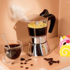 4 Cup 200ml Glass Moka Pot, Stovetop Espresso Maker, Silver - Image 6