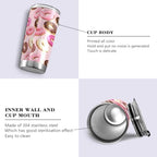 Sweet Donuts Insulated Tumbler Coffee Mug Double Wall Vacuum Travel Mug with Straw and Lid Stainless Steel 20 oz - Image 2