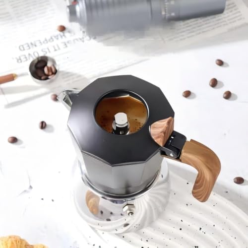 Stovetop Espresso Maker Moka Pot 2 Cup Italian Coffee Maker Color Black - Image 4