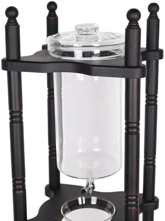 Cold Brew Maker Tower Iced Coffee Maker, Cold Brew Coffee Maker, 2500ml Vertical Japanese Style Glass Container and Wood Stand 25 Cups With Slow Drip Technology For Home Office Drip Coffee Maker - Image 4