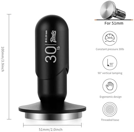 Bincoo Espresso Coffee Tamper 51mm,30lb Spring-Loaded Calibrated Tamper-Stainless Steel Base Espresso Coffee Tamper for Barista Home Coffee Espresso Accessories (Black, 51mm) - Image 7