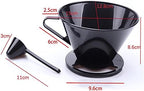 Coffee Filters Reusable Plastic Coffee Cone Filter Holder Maker Pour Over Cup Dripper Mesh Strainer with Measuring Spoon - Image 2