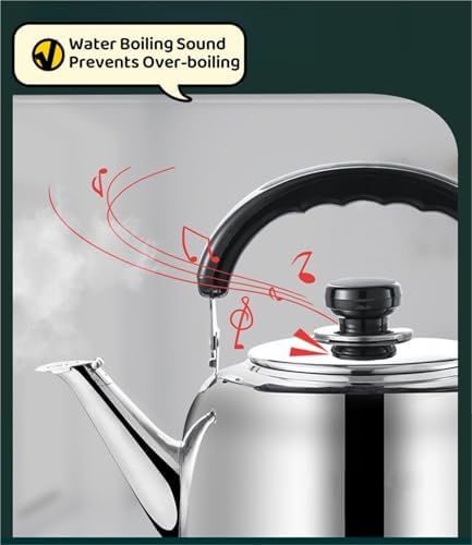 Stainless Steel Tea Pot Whistling Tea Kettles 316 Food Grade Teapot With Ergonomic Handle Suitable For Gas Induction Electric Stovetops - Image 2