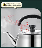 Stainless Steel Tea Pot Whistling Tea Kettles 316 Food Grade Teapot With Ergonomic Handle Suitable For Gas Induction Electric Stovetops - Image 2