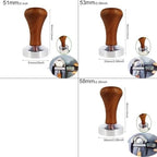 Espresso Tamper with Stainless Steel Base Vintage Wood Handle Coffee Press Tools Home Barista Accessories for Portafilter Machine(53.3mm) - Image 4