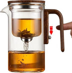 1000ML/33.8OZ Witchcraft Magic Glass Teapot with Infuser Strainer and Lid for Loose Leaf Tea Herbal, Magnetic Water Separation Tea Maker Kettle Clear Tea Pot Without Cups by RAYFOX