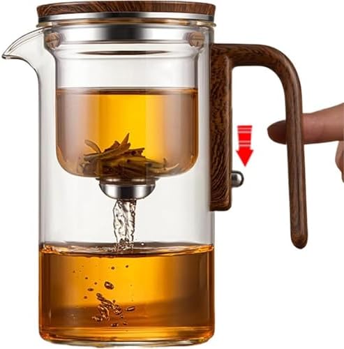 800ML/27OZ Witchcraft Magic Glass Teapot with Infuser Strainer and Lid for Loose Leaf Tea Herbal, Magnetic Water Separation Tea Maker Kettle Clear Tea Pot (Without Cups) by RAYFOX