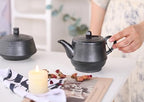 Rural Style Ceramic Teapot with Stainless Steel Infuser 16 OZ Black - Image 6