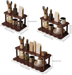 Wooden Mug Holder Countertop, 2-Tier Coffee Cup Holder Mug Display Coffee Mug Organizer Mug Rack for Coffee Station Organizer Mug Shelf for Cabinet for Kitchen, Home,2Tier_30cm - Image 2