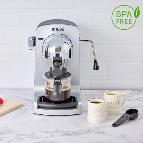 IMUSA 4 Cup Electric Bistro Espresso Cappuccino Coffee Maker, Silver - Image 3