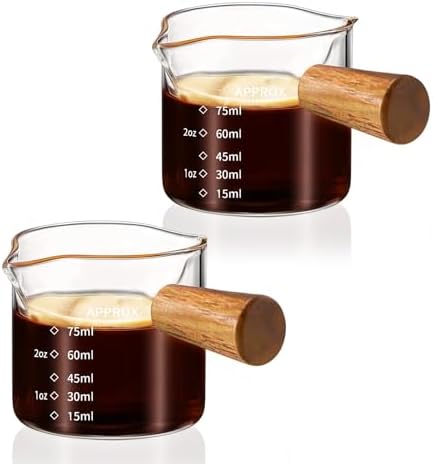 YARRAMATE 100ML Metal Measuring Cups (White) & 100ML Glass Measuring Cups - Image 6