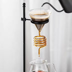 Pour Over Coffee Dripper Set with Glass Cone, Metal Stand, and Wood Base, Reusable Filter for Home, Office, and Outdoor Brewing - Durable and Stylish - Image 2