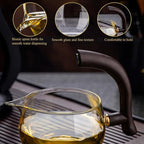 Lazy Kungfu Drip Teapot Magnetic Semi-Automatic Glass Teapot Wooden Glass Tea Set Kung Fu Tea Set - Image 6