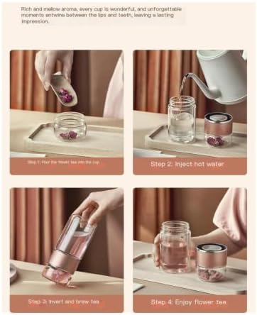 3-in-1 Smart Tea Infuser Bottle with Filter, Double Wall Glass, 280ml, Heat Resistant, Leak-Proof(350ml) - Image 4