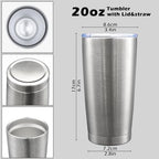 AIANJI 20oz Tumbler with Lid Stainless Steel Tumblers Insulated Mug SS 12P - Image 5