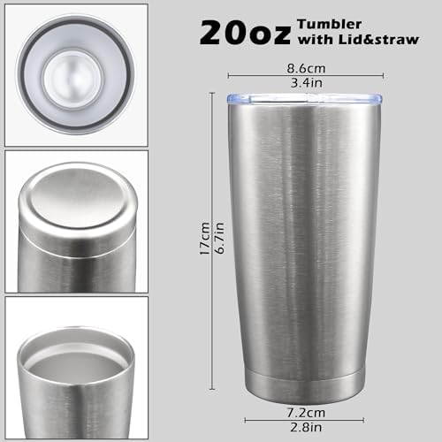 AIANJI 20oz Tumbler with Lid Stainless Steel Tumblers Insulated Mug SS 12P - Image 5