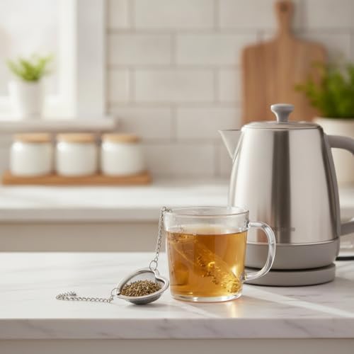 Stainless Steel Tea Infuser Ball with Fine Mesh, Snap-Lock Closure for Loose Leaf Tea in Mugs & Teapots (1 Count) - Image 2