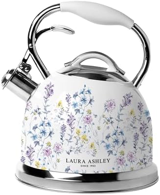 Laura Ashley Wild Meadow Whistling Tea Kettle Stovetop, Tea Pot for Stove by Unknown