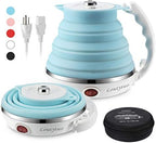 Food Grade Silicone Portable Collapsible Electric Travel Kettle (Blue) by LOUTYTUO