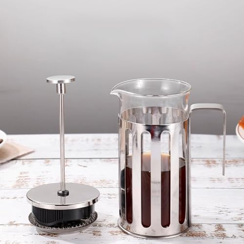 French Press Coffee Maker 350ml/ 600ml/1000ml Stainless Steel Coffee Press With 3 Filters System Heat Resistant Thickness Borosilicate French Press Glass(/Black A,1000ml) - Image 6