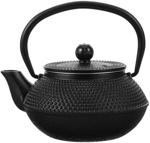 Small Cast Iron Teapot 0.3l Black, Vintage Iron Tea Pot with Infuser Xmas - Image 7