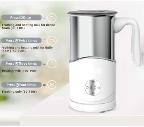 Electric Milk Frother Automatic Hot & Cold Foam Maker Stainless Steel Milk Warmer for Latte Cappuccino Hot Chocolate - Image 4