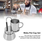 Single Spout Stovetop Moka Pot, 220ML Stainless Steel Stovetop Espresso Maker, Coffee Maker Appliances Tools for Home Outdoor Camping - Image 2